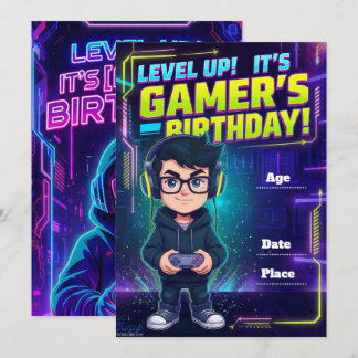 Teen Gamer Birthday Invitation – Video Game Party Einladung