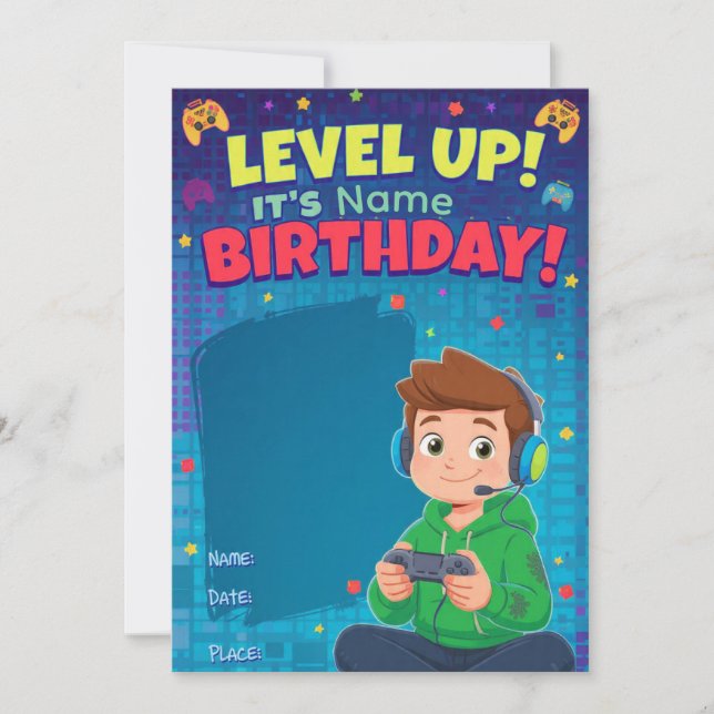 Teen Gamer Boy Video Game Player Birthday  Karte (Vorderseite)