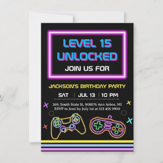 Teen Gaming Gamer Boy Video Game Player Einladung