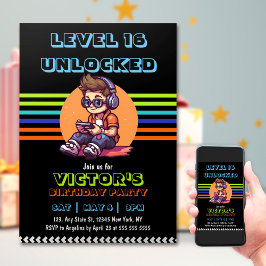 Teen Gaming Gamer Boy Video Game Player Geburtstag Einladung