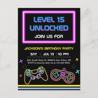 Teen Gaming Gamer Boy Video Game Player Postkarte