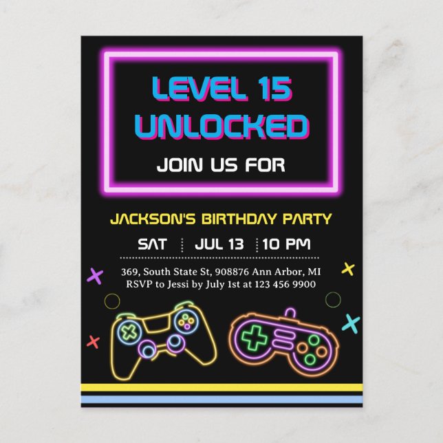 Teen Gaming Gamer Boy Video Game Player Postkarte (Vorderseite)