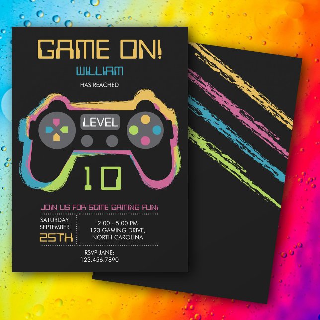 Teen Gaming Gamer Video Game Player Birthday Einladung (Teen Gaming Gamer Video Game Player Birthday Invitation)