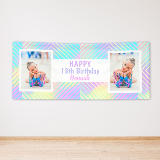 Teen Girl Custom Foto Bunte Geburtstag Banner (Teen Girl Custom Photo Colorful Birthday Banner
)