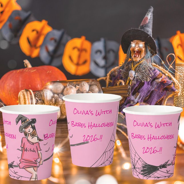Teen Girl Hexe Babes Halloween-Party Paper Cups Pappbecher (Witch Babes Halloween Party Paper Cups)