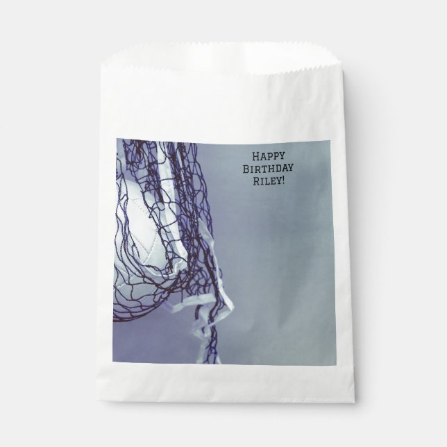 Teen Light Gray Net & Volleyball Sports Geschenktütchen (Vorderseite)