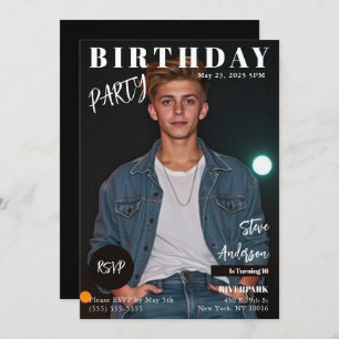 Teen Magazine Cover Birthday Einladung