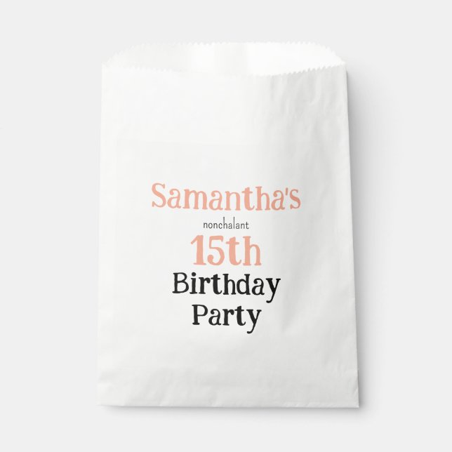 Teen Nonchalant Birthday Party Invitation Geschenktütchen (Vorderseite)
