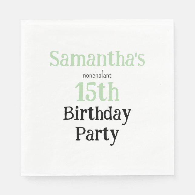 Teen Nonchalant Birthday Party Invitation Serviette (Vorderseite)