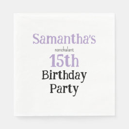 Teen Nonchalant Birthday Party Invitation Serviette