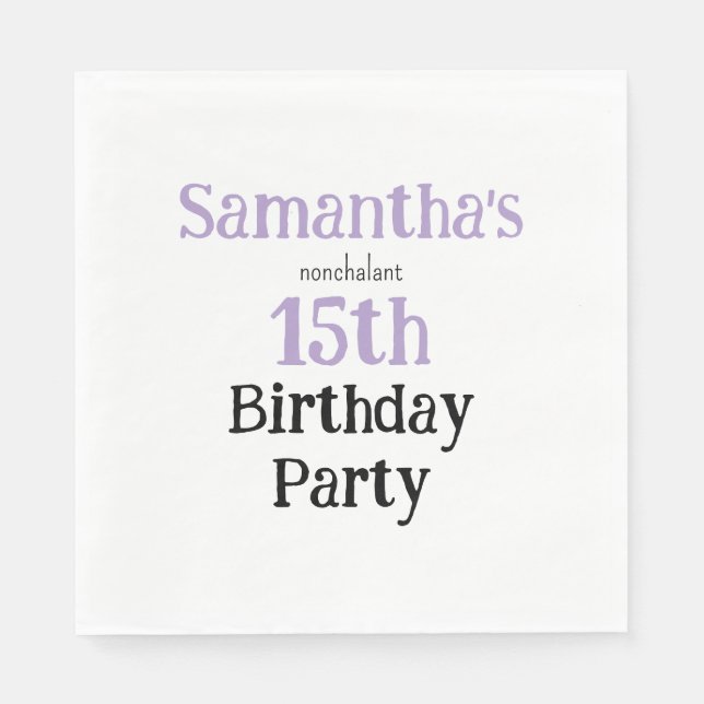 Teen Nonchalant Birthday Party Invitation Serviette (Vorderseite)