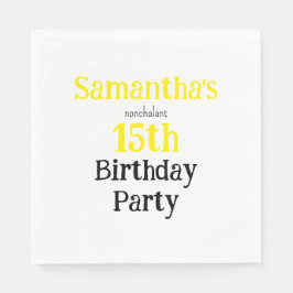 Teen Nonchalant Birthday Party Invitation Serviette