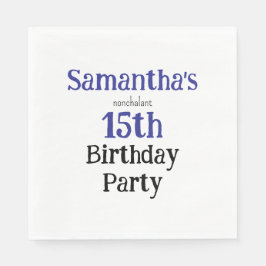 Teen Nonchalant Birthday Party Invitation Serviette