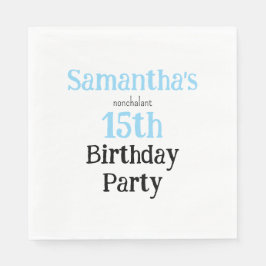 Teen Nonchalant Birthday Party Invitation Serviette
