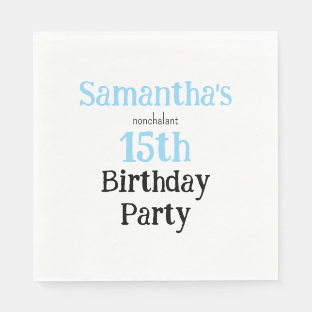 Teen Nonchalant Birthday Party Invitation Serviette (Vorderseite)