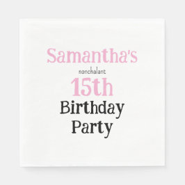 Teen Nonchalant Birthday Party Invitation Serviette