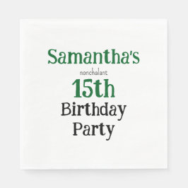 Teen Nonchalant Birthday Party Invitation Serviette