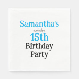 Teen Nonchalant Birthday Party Invitation Serviette