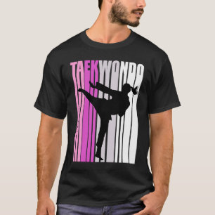 Teen Pink Karate Geburtstags-Silhouette Motivieren T-Shirt