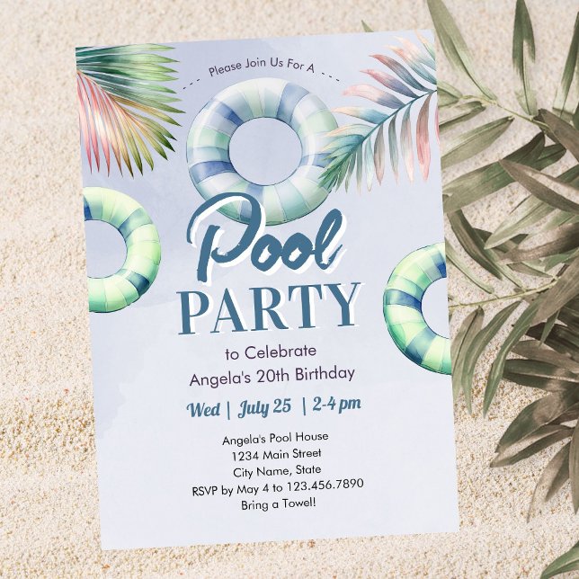 Teen Pool Party Birthday Invitation Einladung (Von Creator hochgeladen)