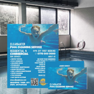 Teen Swimmer Portrait, Schwimmbad Reinigung Flyer