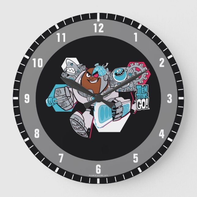 Teen Titans Go! | Arsenal-Grafik von Cyborg Große Wanduhr (Vorderseite)