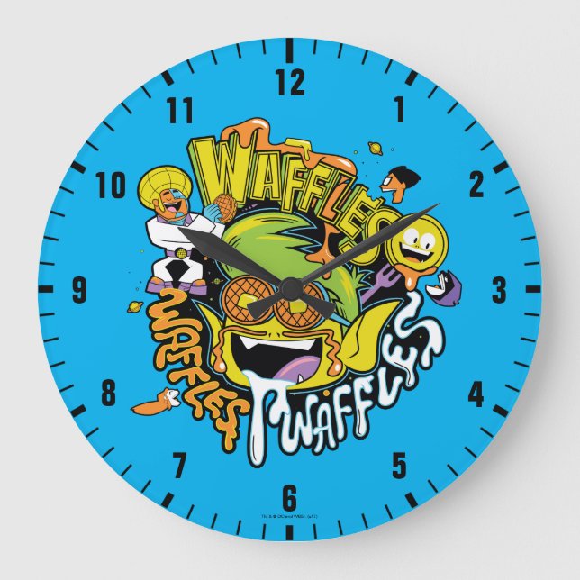 Teen Titans Go! | Beast Boy Waffels Große Wanduhr (Vorderseite)