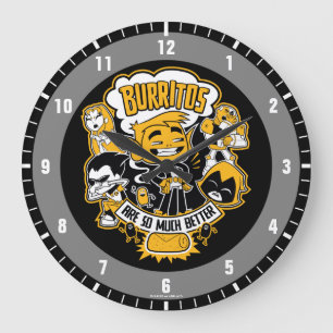 Teen Titans Go!   Bestie Boy "Burritos are better" Große Wanduhr