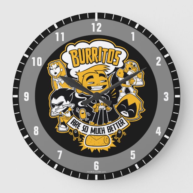 Teen Titans Go! | Bestie Boy "Burritos are better" Große Wanduhr (Vorderseite)