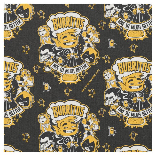 Teen Titans Go! | Bestie Boy "Burritos are better" Stoff (Nahaufnahme)