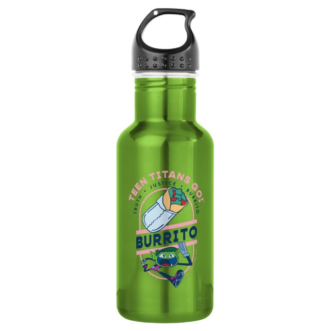 Teen Titans Go! Bestie Boy "Truth Justice Burrito" Edelstahlflasche (Vorderseite)