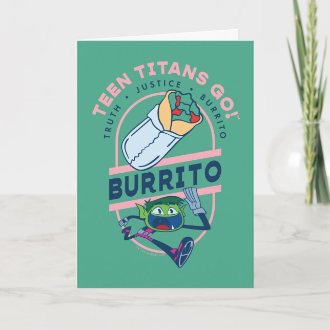Teen Titans Go! Bestie Boy "Truth Justice Burrito" Karte (Vorderseite)