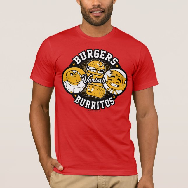 Teen Titans Go! | Burgers gegen Burritos T-Shirt (Vorderseite)