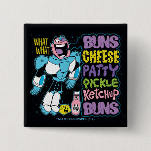 Teen Titans Go!   Cyborg Burger Rap Button