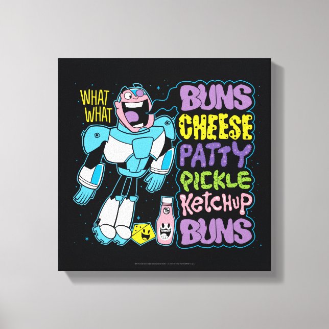 Teen Titans Go! | Cyborg Burger Rap Leinwanddruck (Vorderseite)