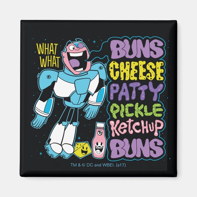 Teen Titans Go! | Cyborg Burger Rap Magnet (Vorne)