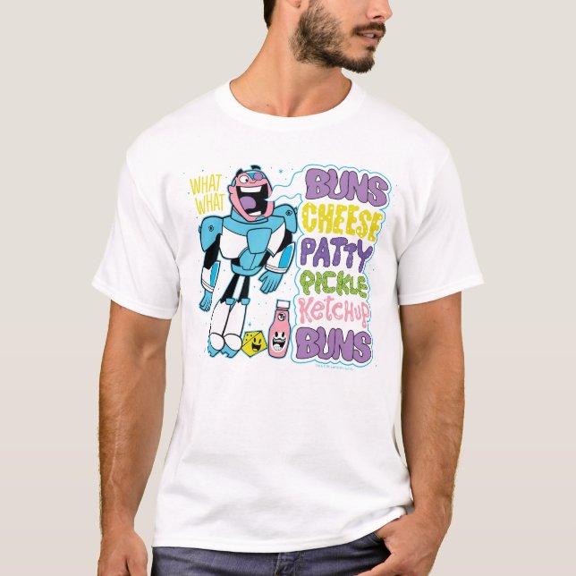 Teen Titans Go! | Cyborg Burger Rap T-Shirt (Vorderseite)