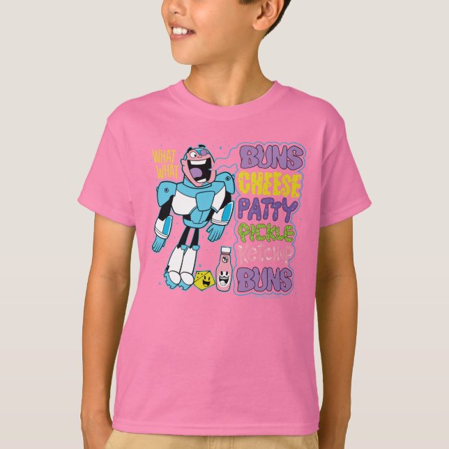 Teen Titans Go! | Cyborg Burger Rap T-Shirt (Vorderseite)