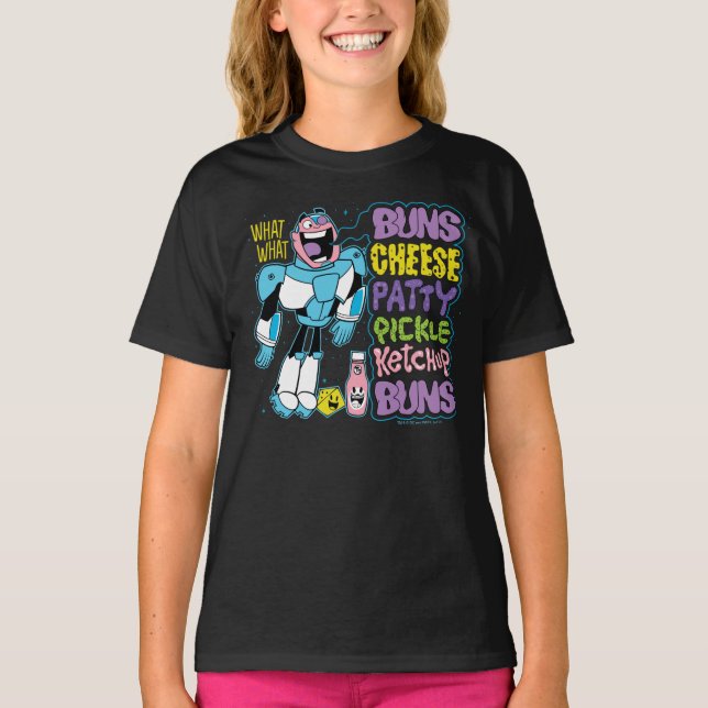 Teen Titans Go! | Cyborg Burger Rap T-Shirt (Vorderseite)