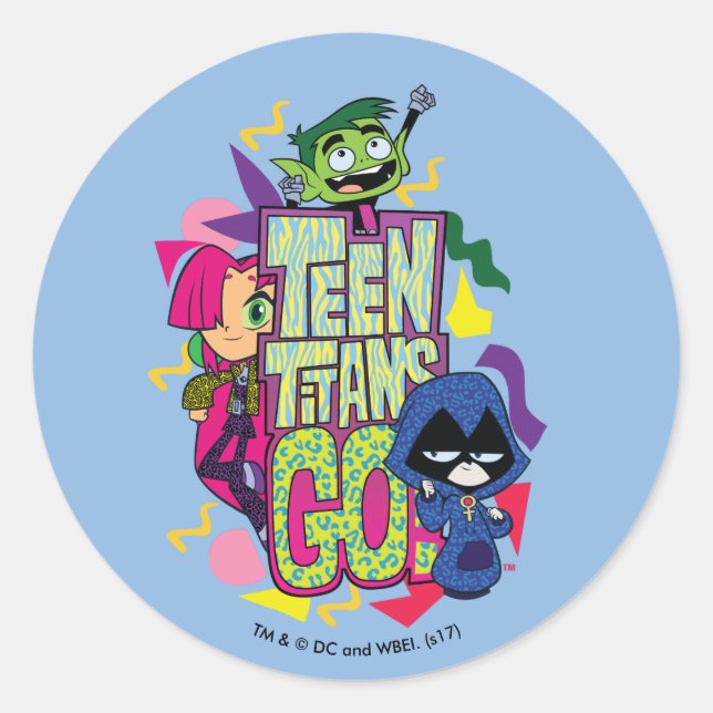 Teen Titans Go! | "Girls Girls" Logo für Tierwerbu Runder Aufkleber (Vorderseite)
