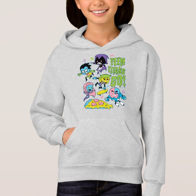 Teen Titans Go! | Gnarly 90's Pizza Graphic Hoodie (Vorderseite)