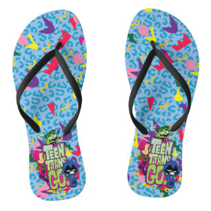 Teen Titans Go! "Mädchen Mädchen" Tierprint-Logo Flip Flops