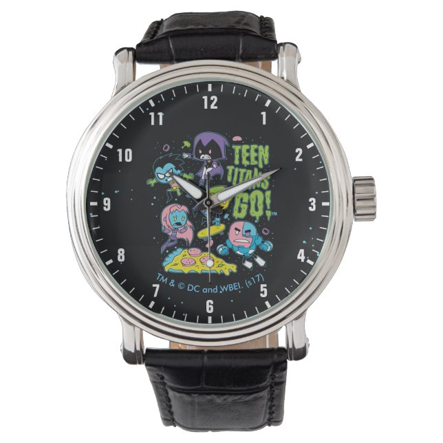 Teen Titans Go! | Pizza Graphic der frühen 90er Ja Armbanduhr (Vorderseite)