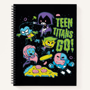 Teen Titans Go! Pizza Graphic der frühen 90er Ja Notizbuch