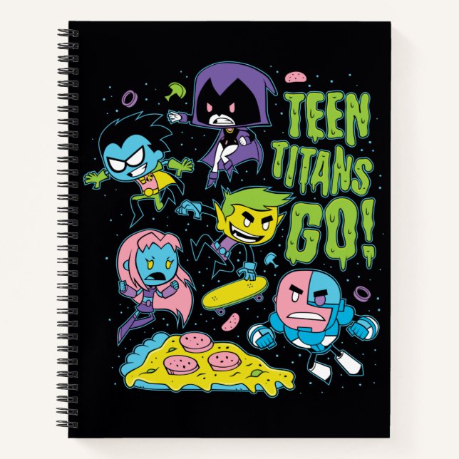 Teen Titans Go! | Pizza Graphic der frühen 90er Ja Notizbuch (Vorderseite)