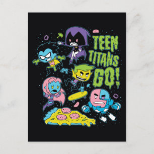 Teen Titans Go!   Pizza Graphic der frühen 90er Ja Postkarte