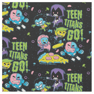 Teen Titans Go!   Pizza Graphic der frühen 90er Ja Stoff
