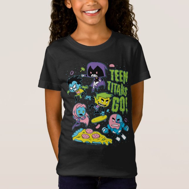 Teen Titans Go! | Pizza Graphic der frühen 90er Ja T-Shirt (Vorderseite)