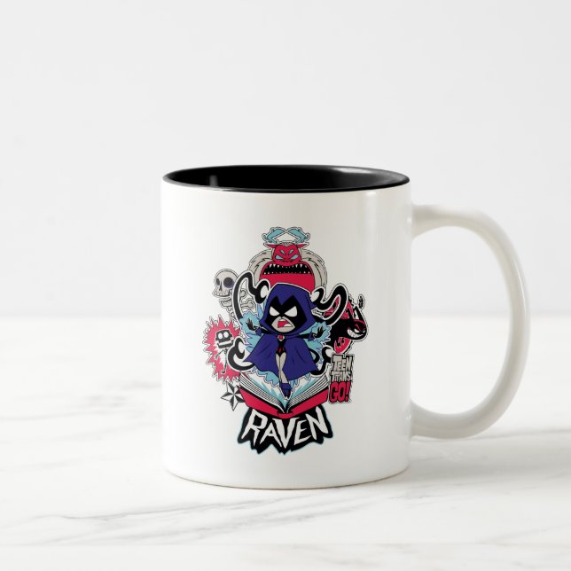 Teen Titans Go! | Raven Demonic Powers Graphic Zweifarbige Tasse (Rechts)
