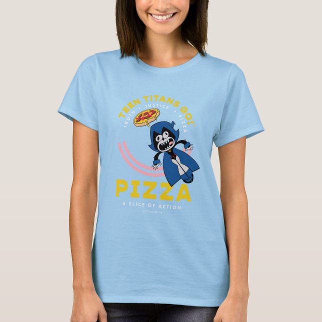 Teen Titans Go! Raven "Truth Justice Pizza" T-Shirt (Vorderseite)